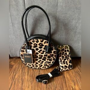 NWT Diophy Animal Print Leopard Wallet and Purse Patent Vegan Leather